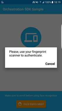 Authentication using fingerprint recognition