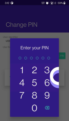 Authentication using a PIN